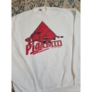 Vintage 90's Arkansas Razorbacks Pigamid Graphic Pullover Sweatshirt Size XL/2XL